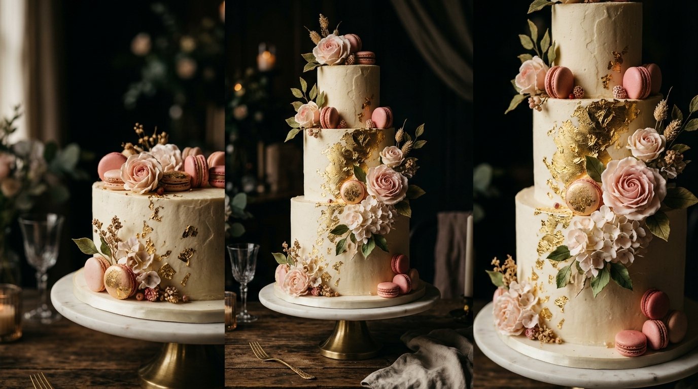 HSR Plate Signature Multi-tier Gold Leaf Cake